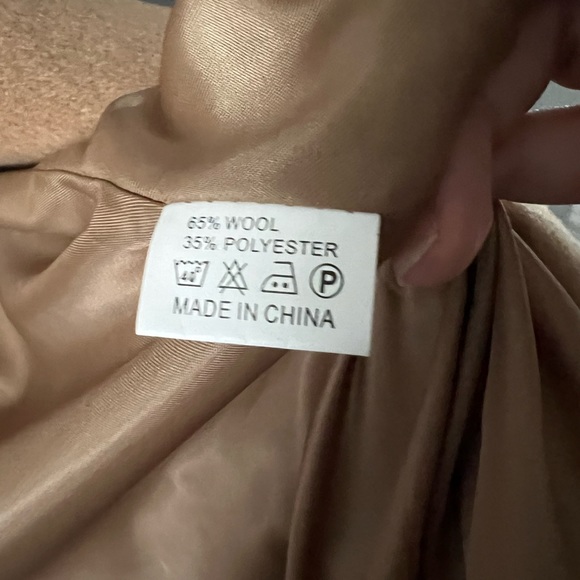 Women’s Double-Breasted Camel Wool Long Coat HP - Picture 7 of 10